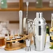11pcs Stainless Steel Cocktail Shaker Set Bartender Kit | https://www.bestnamebadges.com
