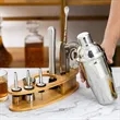 11pcs Stainless Steel Cocktail Shaker Set Bartender Kit | https://www.bestnamebadges.com