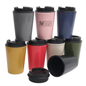 12OZ Eco-Friendly Wheat Straw Coffee Mug | https://www.bestnamebadges.com