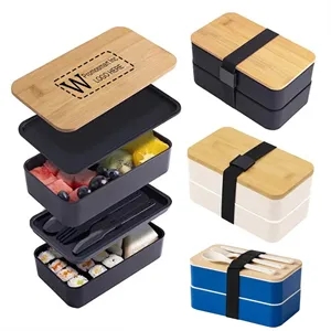 Bamboo Lunch Container Microwavable Food Storage | https://www.bestnamebadges.com