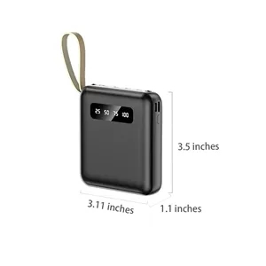 12000mAh Portable Fast Power Chargers with Built-in Cable