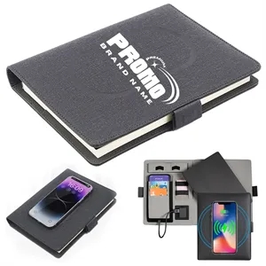 A5 8000mAh Wireless Charging Power Bank Portfolios Notebook