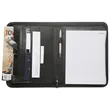 Premium Zippered Leather Portfolio w/ Pen Loop & Two Pockets | https://www.bestnamebadges.com