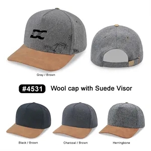 5 Panel Melton Wool Suede Cap