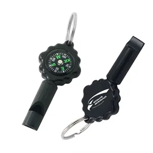 2 In 1 Survival Emergency Whistle Compass For Camping Hiking