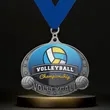 UV Printed Volleyball Medals | https://www.bestnamebadges.com