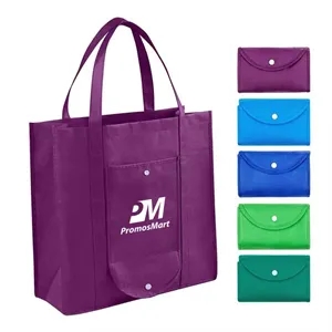 Non-Woven Large Foldable Grocery Tote Bags | https://www.bestnamebadges.com