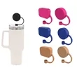 Silicone Straw Covers Cap | https://www.bestnamebadges.com