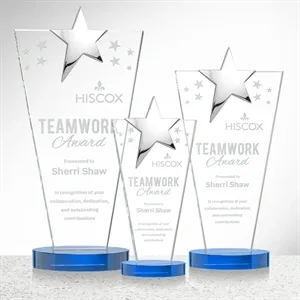 Mantella Chrome Star Award - Sky Blue | https://www.bestnamebadges.com