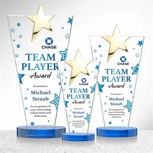 Mantella Gold Star VividPrint™ Award - Sky Blue | https://www.bestnamebadges.com