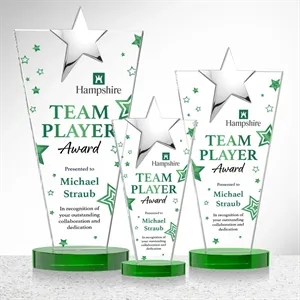 Mantella Chrome Star VividPrint™ Award - Green | https://www.bestnamebadges.com