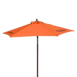 7' Wood Look Tilting Market Umbrella Kit (3 Imprints)