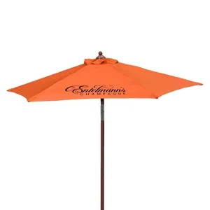 7' Wood Look Tilting Market Umbrella Kit (1 Imprint)
