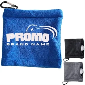 Towel With Carabiner For Golf Bag Club Accessories