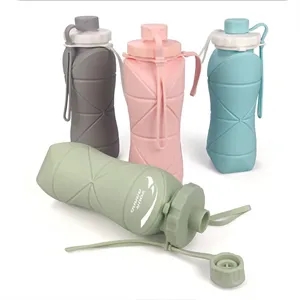 20oz Portable Folding Silicone Sports Water Bottle  Travel