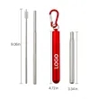 Reusable Collapsible Stainless Steel Straws with Case | https://www.bestnamebadges.com