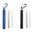 Reusable Collapsible Stainless Steel Straws with Case | https://www.bestnamebadges.com
