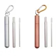 Reusable Collapsible Stainless Steel Straws with Case | https://www.bestnamebadges.com
