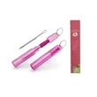 Custom Straws Foldable Stainless Steel Straw Set with Case | https://www.bestnamebadges.com