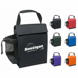 Custom Insulated Lunch Cooler Bag With Bottle Pocket