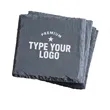 Black Stone Coasters With Anti Scratch Bottom | https://www.bestnamebadges.com