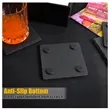 Black Stone Coasters With Anti Scratch Bottom | https://www.bestnamebadges.com