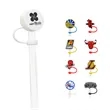 Silicone Straw Topper with 3D custom logo | https://www.bestnamebadges.com