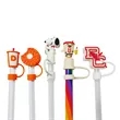 Silicone Straw Topper with 3D custom logo | https://www.bestnamebadges.com