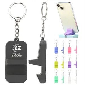 Mini Colorful PVC Durable Phone Stand Holders with Keychain