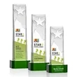 Stapleton Star VividPrint™ Award on Base - Green | https://www.bestnamebadges.com