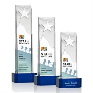 Stapleton Star VividPrint™ Award on Base - Blue | https://www.bestnamebadges.com