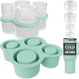 4 Pcs Silicone Cylinder Tumbler Ice Cube Mold with Lid | https://www.bestnamebadges.com