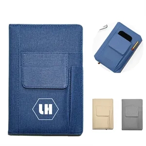 A5 Lined Leather Journal Notebook with Pocket | https://www.bestnamebadges.com