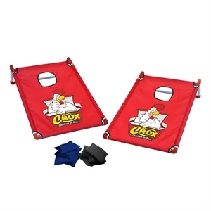 Portable Cornhole, 4 Black & Navy Bean Bags