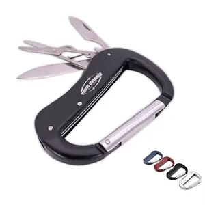Multi-Tool Carabiner Clip with Foldable Knife and Scissors