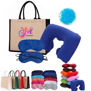 Travel Sleep Kit with Pillow, Eye Mask, Ice Pack