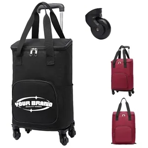 24L Portable Foldable Utility Cart Shopping Bag With Wheels