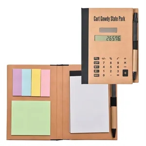 Recycled Cardboard Notebook w/ Calculator and Sticky Tabs | https://www.bestnamebadges.com