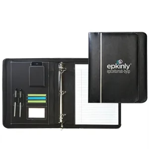 Leatherette Zippered Binder Padfolio | https://www.bestnamebadges.com