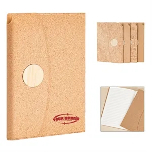 A5 Eco-Friendly Cork Hardcover Magnetic Closure Notebook | https://www.bestnamebadges.com