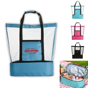 Double-Layer Mesh and Insulated Picnic Bag w/ Shoulder Strap | https://www.bestnamebadges.com