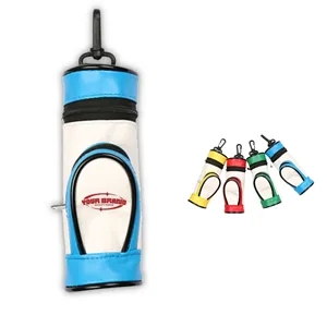 Durable Golf Ball Holder with Clip Leather 3-Ball Pouch | https://www.bestnamebadges.com