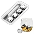Reusable Stainless Steel Ice Cubes Chilling Stones Set | https://www.bestnamebadges.com