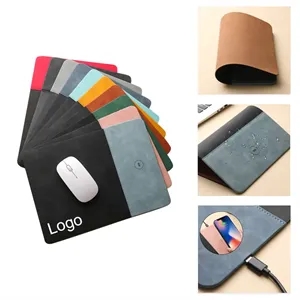 2 in 1 PU Leather 15w Fast Charging Mouse Pad
