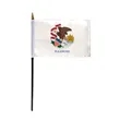 4"x6" & 12"x18'' Illinois ePoly Printed Stick Flags | https://www.bestnamebadges.com