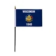 4"x6" & 12"x18'' Wisconsin ePoly Printed Stick Flags | https://www.bestnamebadges.com