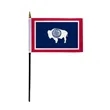 4"x6" & 12"x18'' Wyoming ePoly Printed Stick Flags | https://www.bestnamebadges.com
