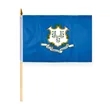 4"x6" & 12"x18'' Connecticut ePoly Printed Stick Flags | https://www.bestnamebadges.com