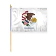 4"x6" & 12"x18'' Illinois ePoly Printed Stick Flags | https://www.bestnamebadges.com