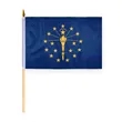 4"x6" & 12"x18'' Indiana ePoly Printed Stick Flags | https://www.bestnamebadges.com